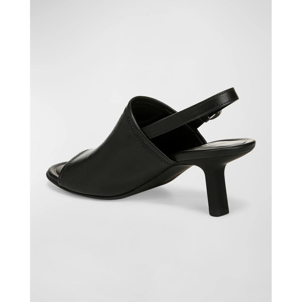 🆕VINCE Jana Slingback Heels Shoe Leather 9 Black - Picture 3 of 13